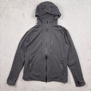 Lululemon Hoodie Mens Large Gray Full Zip Sweatshirt Activewear Long Sleeve